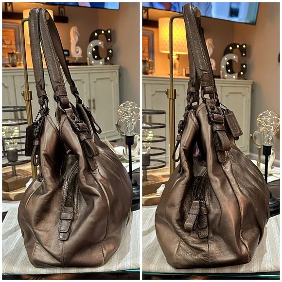 COACH Madison Maggie Shoulder Bag in Metallic Antiqued Bronze, GUC - Picture 5 of 16